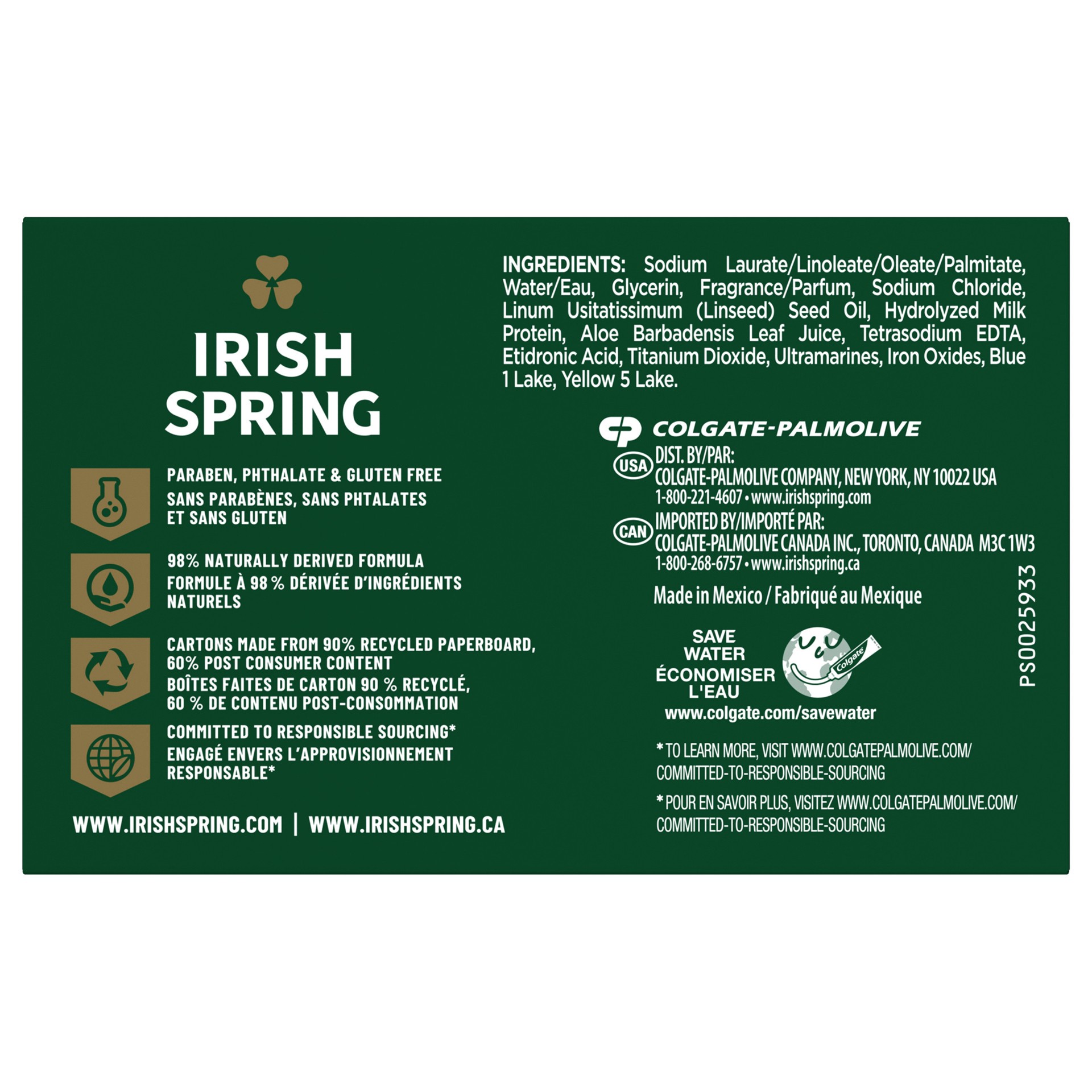 slide 8 of 10, Irish Spring Bar Soap for Men, Aloe Mist Deodorant Bar Soap, 3.7 Oz, 3 Pack, 11.1 oz