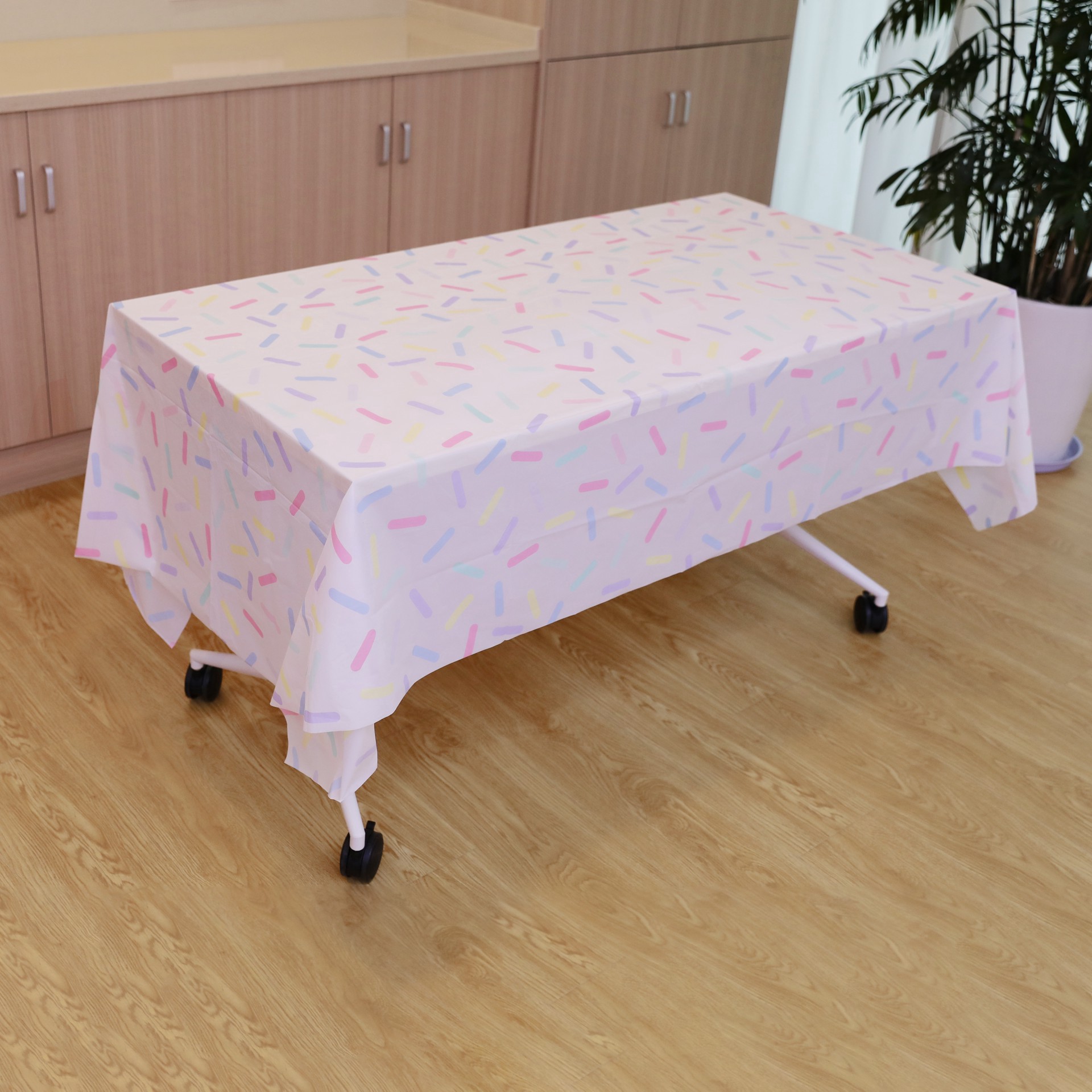 slide 3 of 3, 54" X 108" Ice Cream Party Plastic Table Cover By Celebrate It, 54 in x 108 in