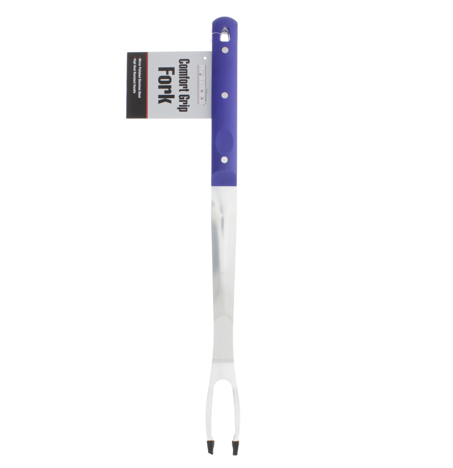 slide 1 of 1, Mr. Bar-B-Q Comfort Grip Fork, Blue, 1 ct
