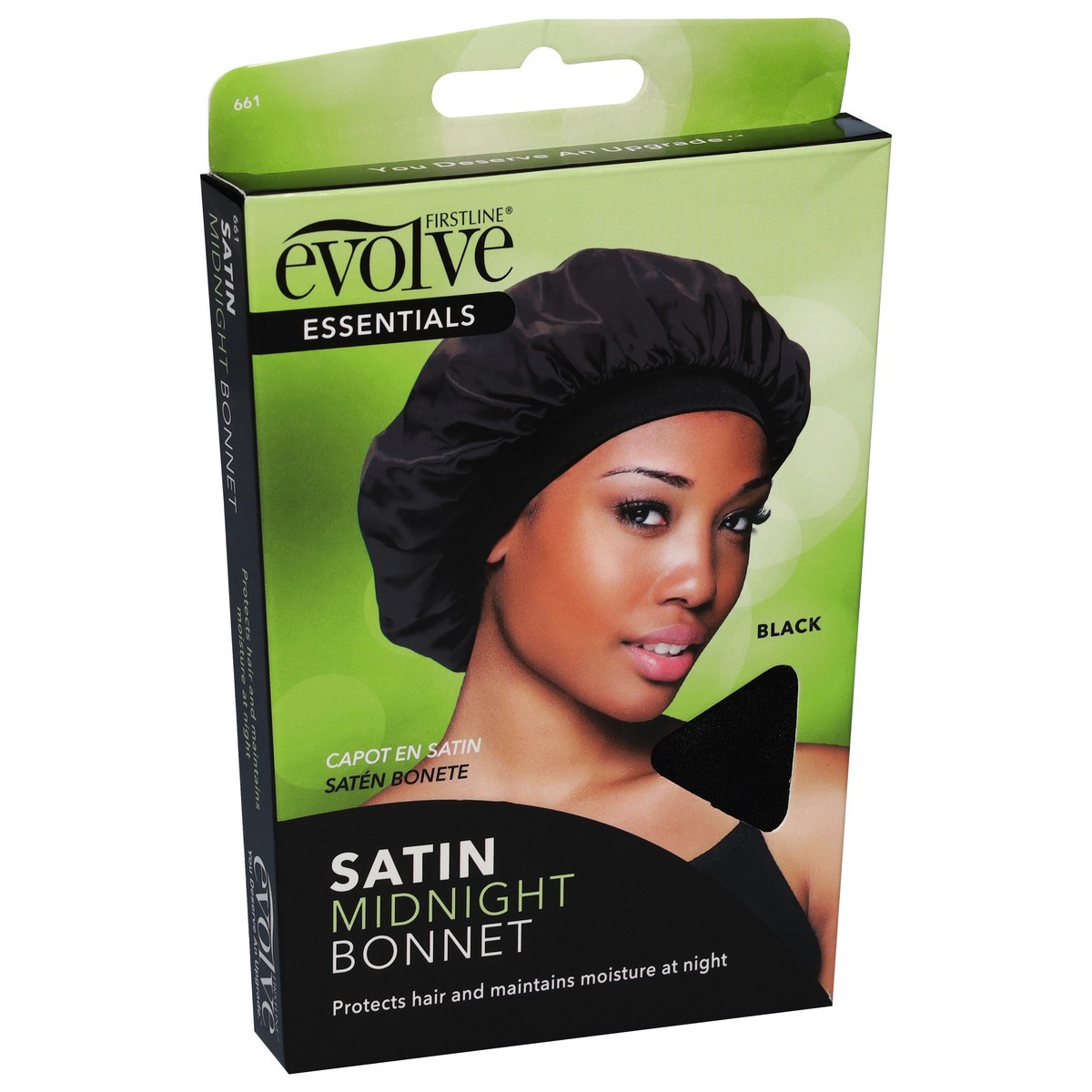 slide 2 of 9, Firstline Evolve Black Satin Midnight Essentials Bonnet 1 ea, 1 ct