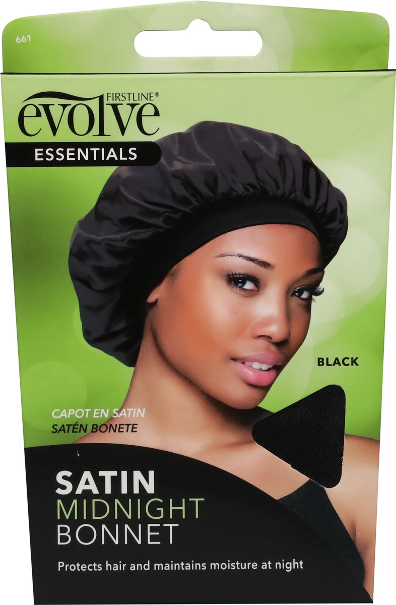 slide 4 of 9, Firstline Evolve Black Satin Midnight Essentials Bonnet 1 ea, 1 ct