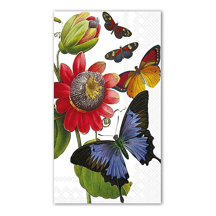 slide 1 of 1, Boston International 16-Count Butterfly Print 3-Ply Paper Guest Towels, 1 ct