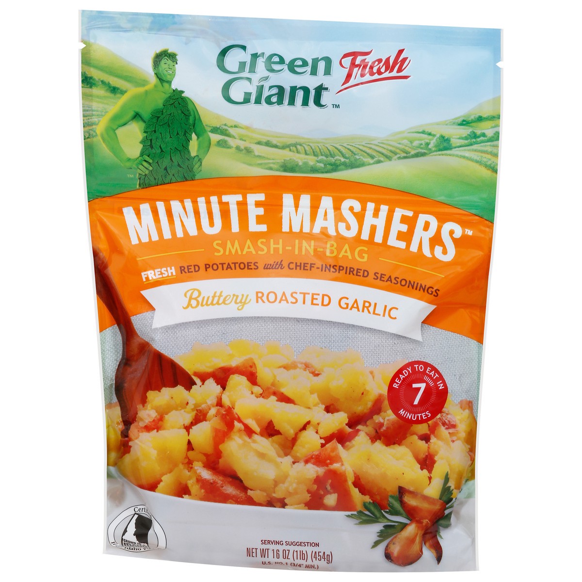 slide 5 of 14, Green Giant Minute Mashers Smash-in-Bag Buttery Roasted Garlic Red Potatoes 16 oz, 16 oz