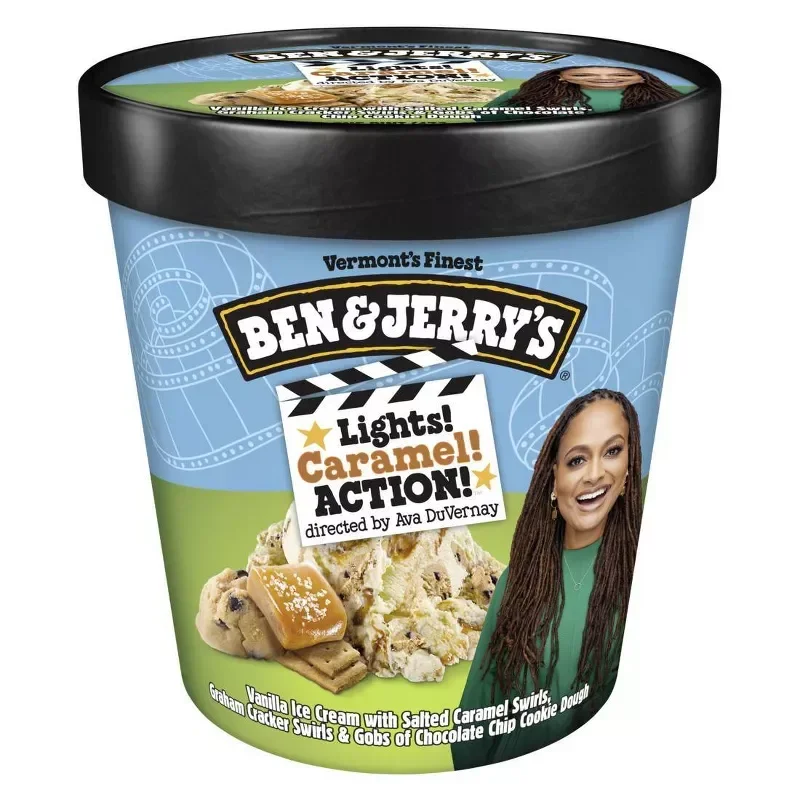 slide 1 of 7, Ben & Jerry's Lights! Caramel! Action! Vanilla Ice Cream Pint, 16 oz