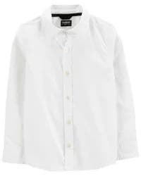 Oshkosh Kid Long Sleeve Button-Front Uniform Shirt White 7