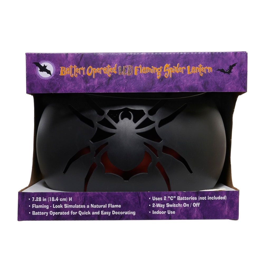 slide 1 of 1, Holiday Home Halloween Led Spider Lantern - Black, 1 ct