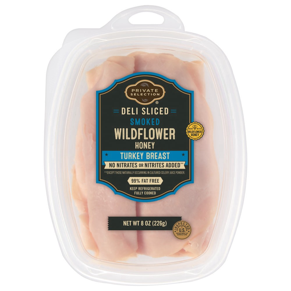 slide 1 of 2, Private Selection Sliced Smoked Wildflower Honey Turkey Breast Tub, 8 oz