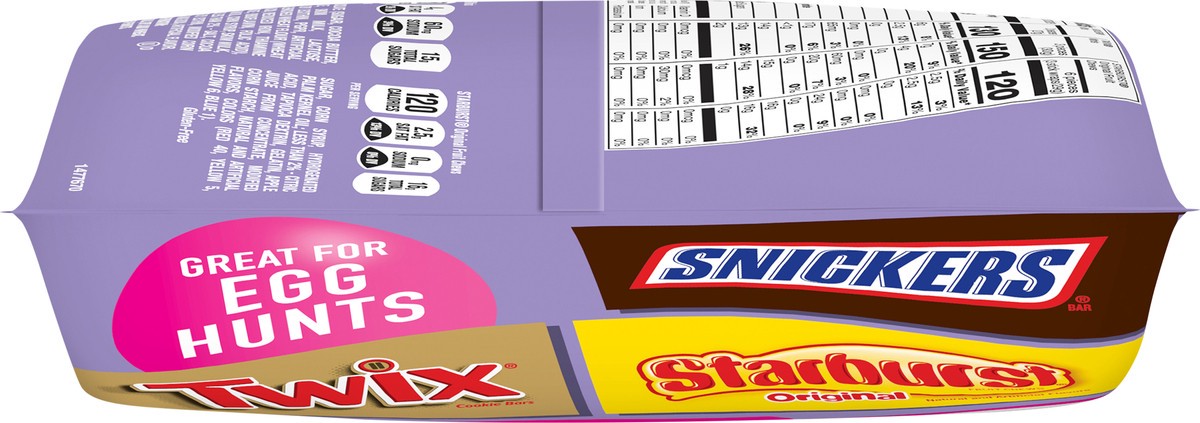 slide 2 of 7, Mars SNICKERS, TWIX & STARBURST Chocolate Easter Candy Variety Mix Bag, 60 Pieces, 20.93 Oz, 60 ct