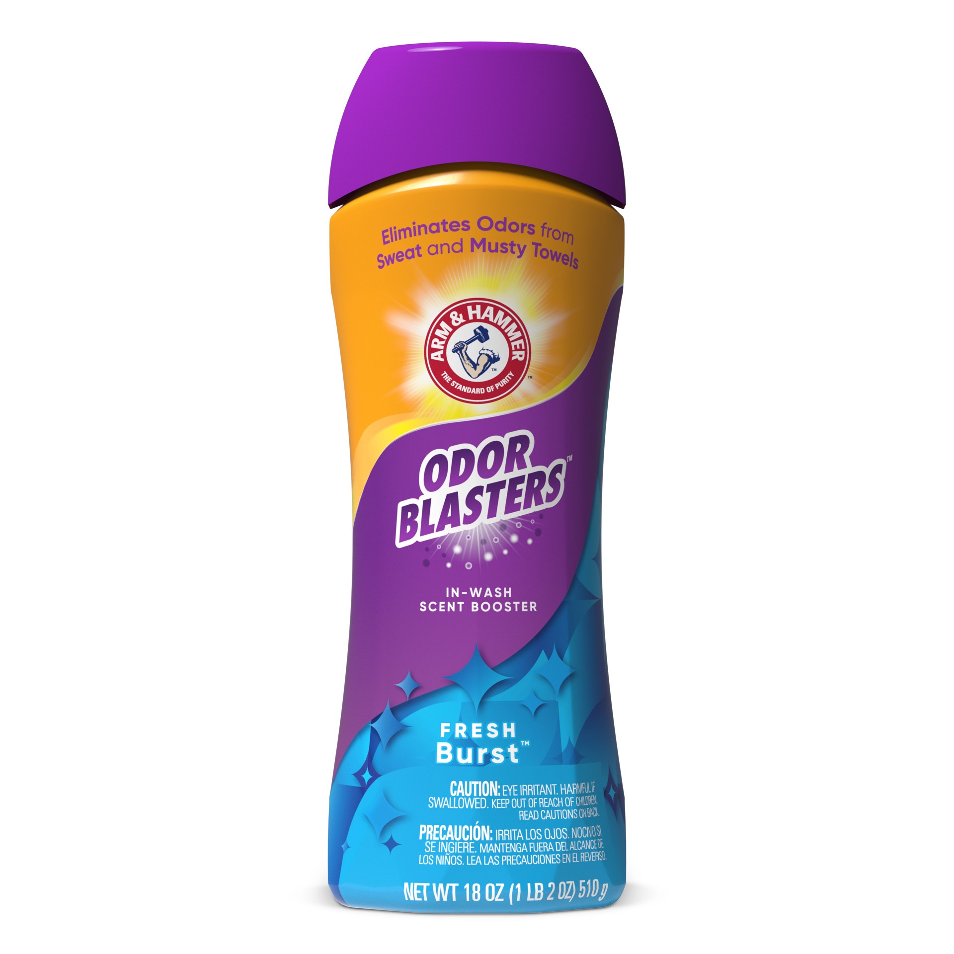 slide 1 of 9, ARM & HAMMER Odor Blasters In-Wash Scent Booster, Laundry Scent Booster, Fresh Burst Scent, 18 Oz, 18 oz