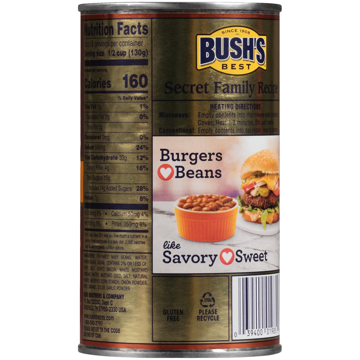 slide 3 of 7, Bush's Best Honey Sweet Baked Beans 28 oz. Can, 28 oz