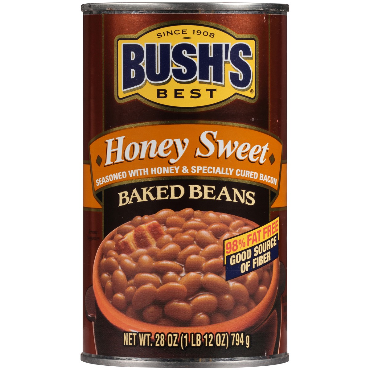 slide 4 of 7, Bush's Best Honey Sweet Baked Beans 28 oz. Can, 28 oz