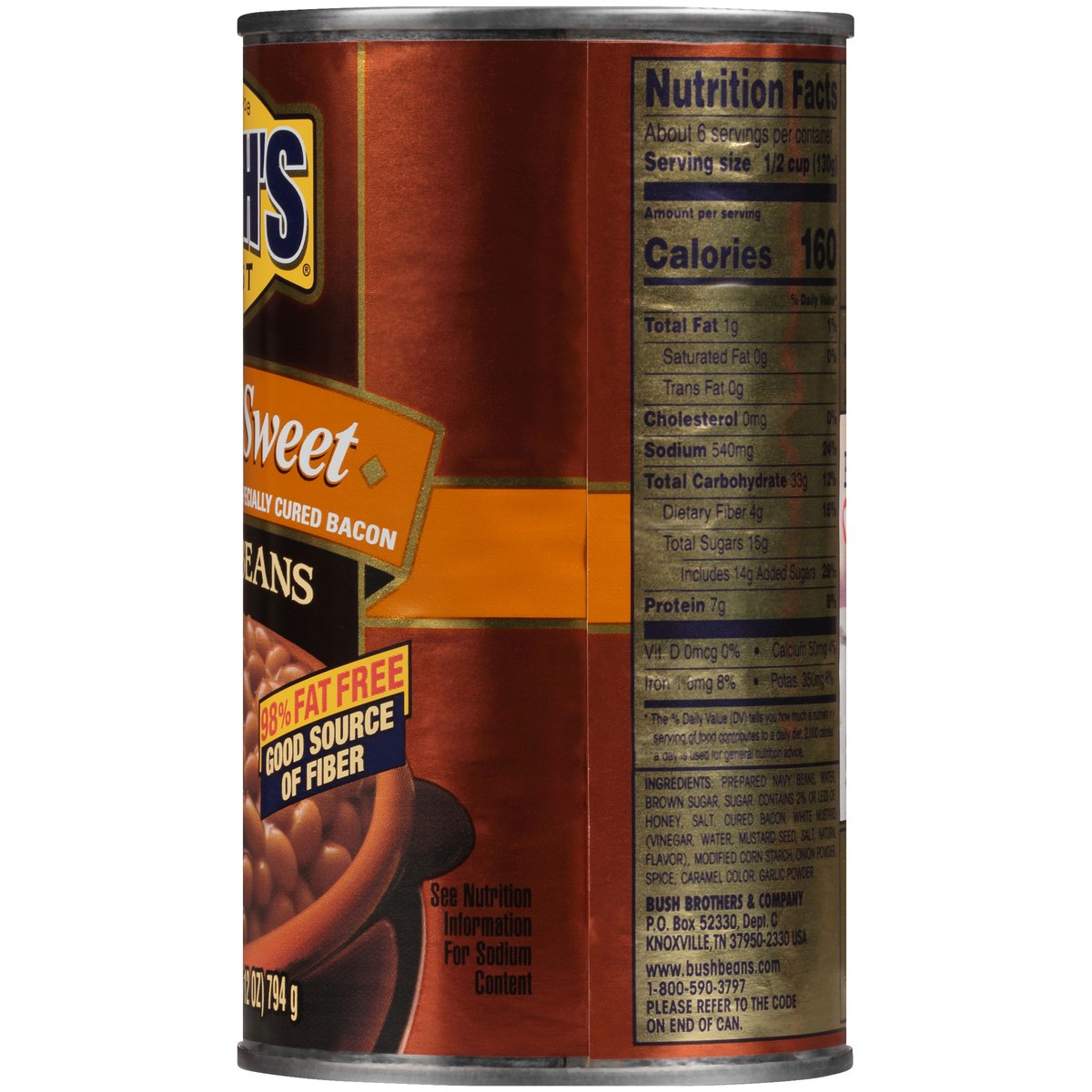 slide 6 of 7, Bush's Best Honey Sweet Baked Beans 28 oz. Can, 28 oz