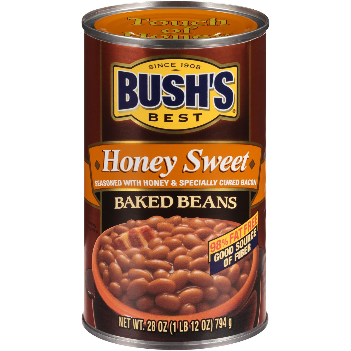 slide 1 of 7, Bush's Best Honey Sweet Baked Beans 28 oz. Can, 28 oz