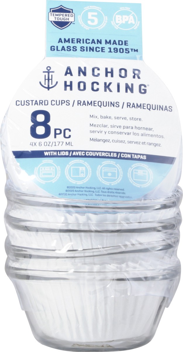 slide 7 of 9, Anchor Hocking 6 Ounces Custard Cups with Lids 8 Pc, 8 ct