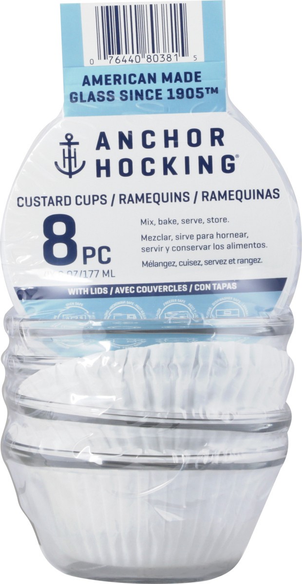 slide 2 of 9, Anchor Hocking 6 Ounces Custard Cups with Lids 8 Pc, 8 ct