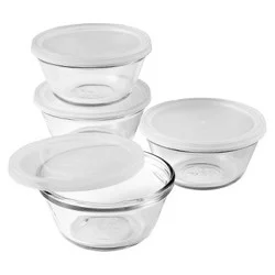 Anchor Hocking 6 Ounces Custard Cups with Lids 8 Pc