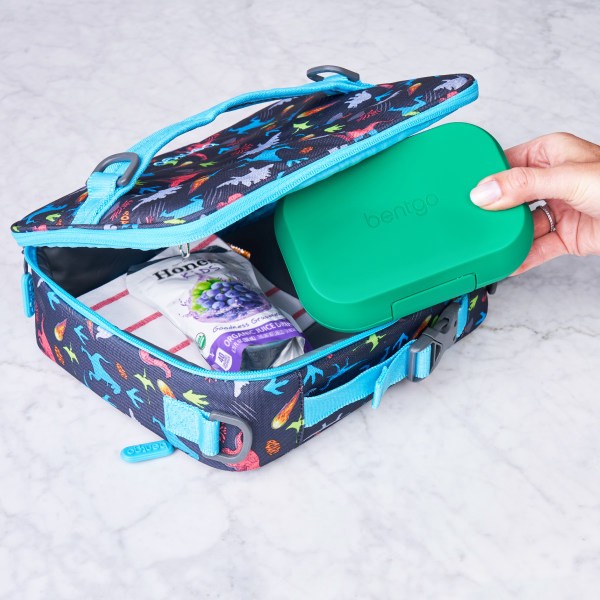 slide 2 of 5, Bentgo Kids' Snack Leak-proof Storage Container Green/Navy, 1 ct