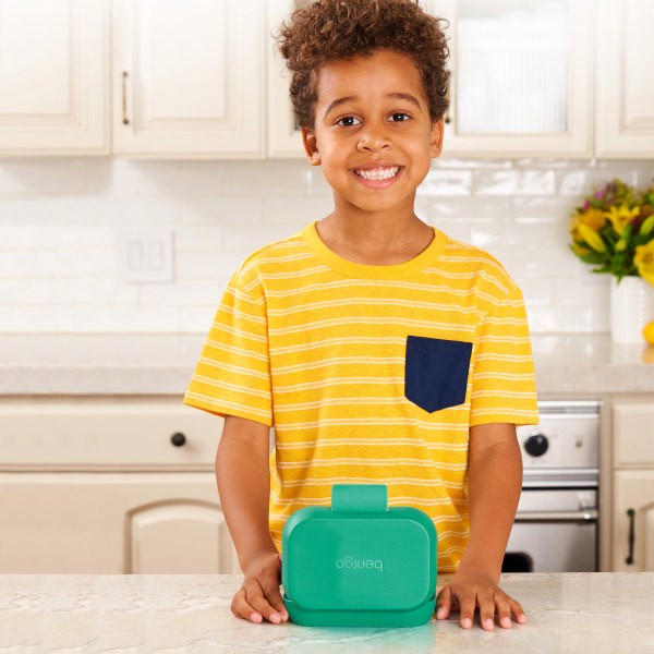 slide 4 of 5, Bentgo Kids' Snack Leak-proof Storage Container Green/Navy, 1 ct