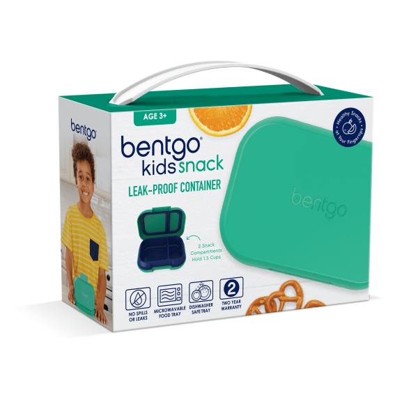 slide 5 of 5, Bentgo Kids' Snack Leak-proof Storage Container Green/Navy, 1 ct