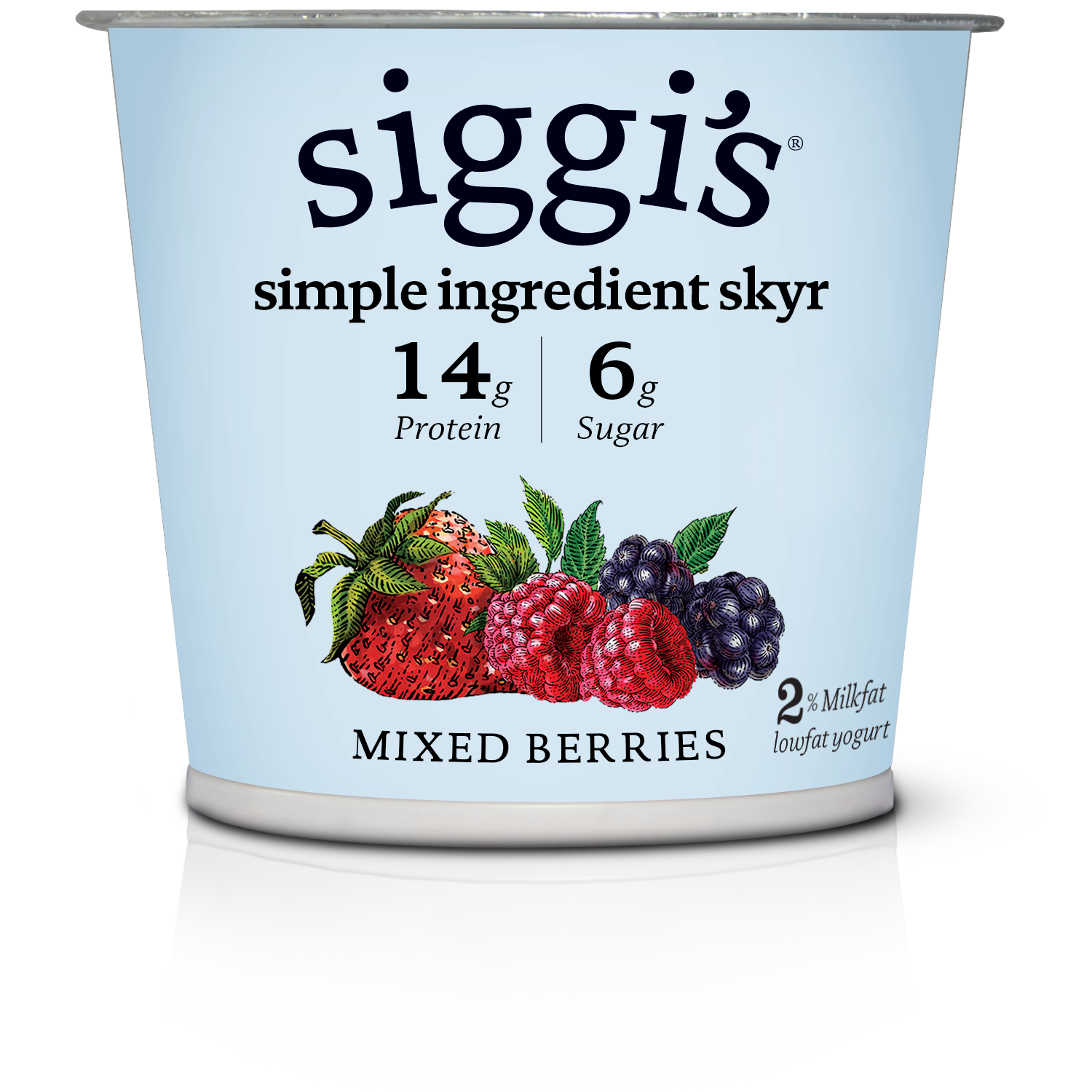 slide 1 of 3, Siggi's Yogurt, Lowfat, Mixed Berries, 5.3 oz