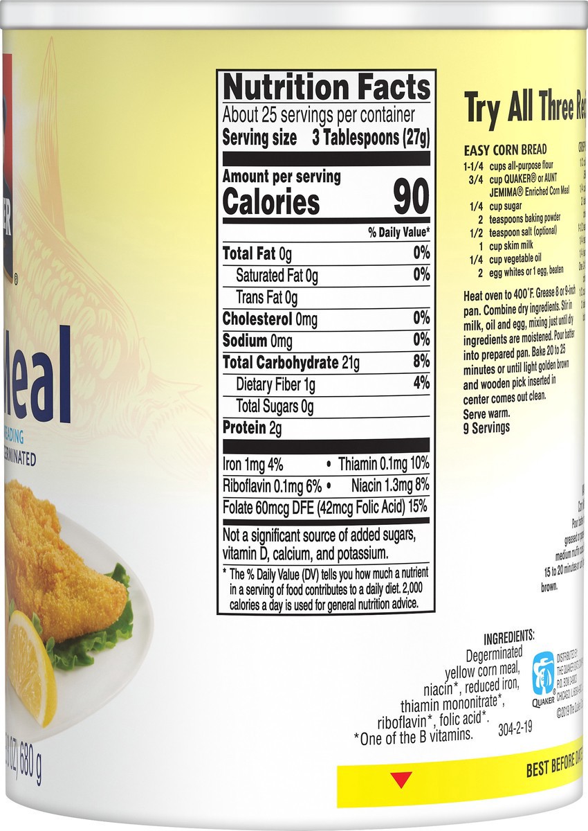 slide 4 of 4, Quaker Corn Meal, 24 oz