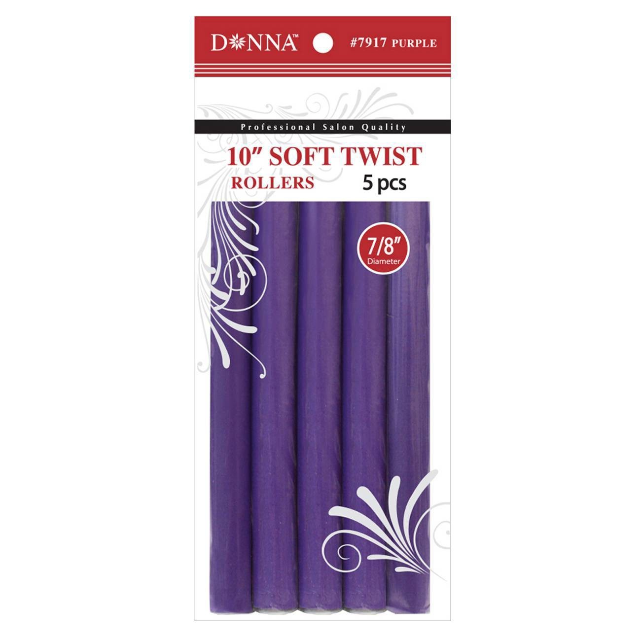 slide 1 of 1, Donna Soft Twist Rollers - Purple, 5 ct