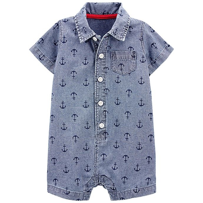 slide 1 of 1, Carter's Newborn Anchor Romper - Chambray, 1 ct