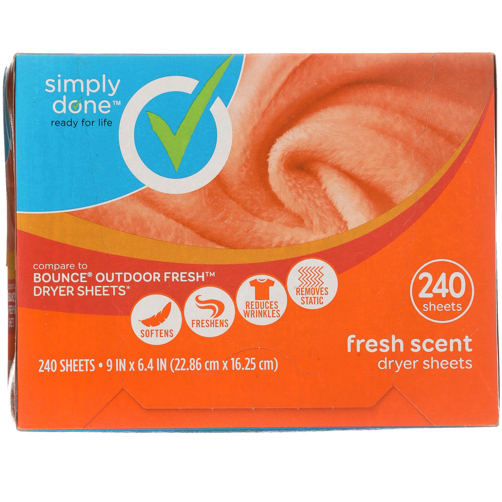 slide 4 of 6, Simply Done Fresh Scent Dryer Sheets, 240 ct