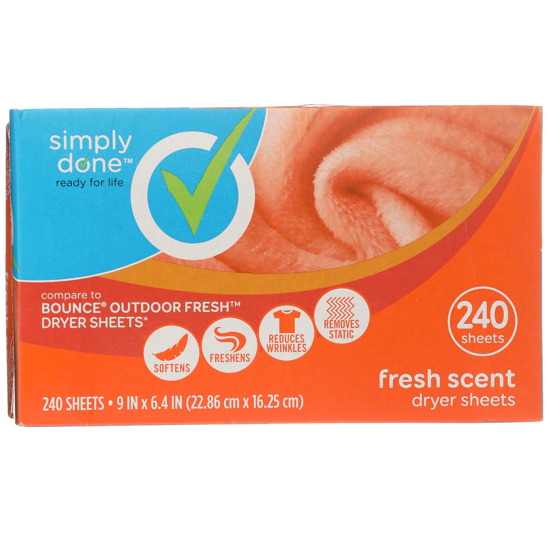 slide 6 of 6, Simply Done Fresh Scent Dryer Sheets, 240 ct