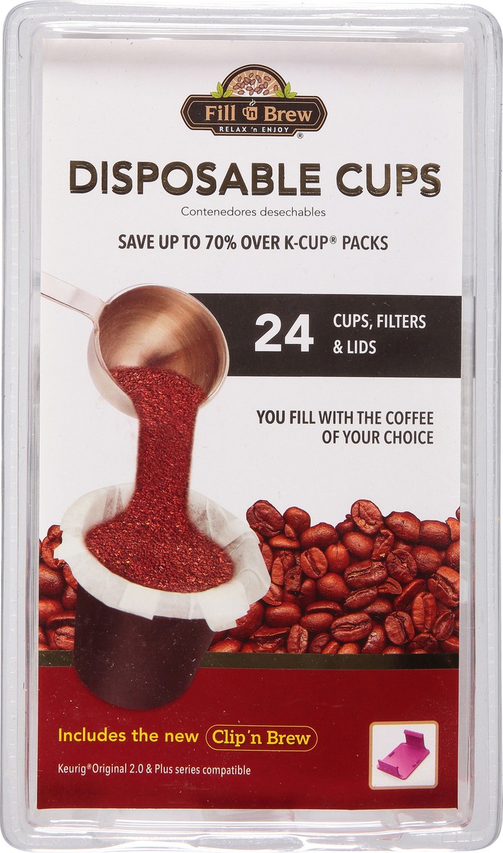 slide 8 of 12, Fill 'n Brew Disposable Cups with Lids, 24 ct