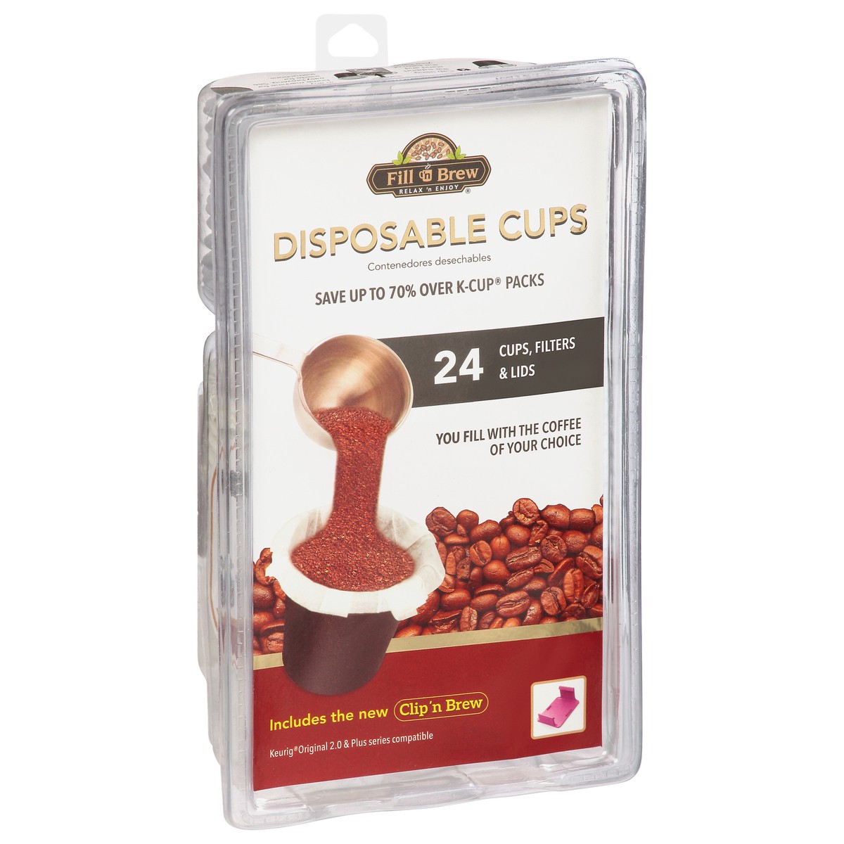 slide 4 of 12, Fill 'n Brew Disposable Cups with Lids, 24 ct