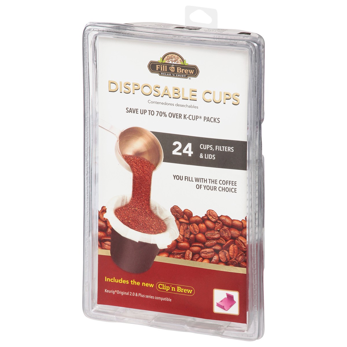 slide 3 of 12, Fill 'n Brew Disposable Cups with Lids, 24 ct