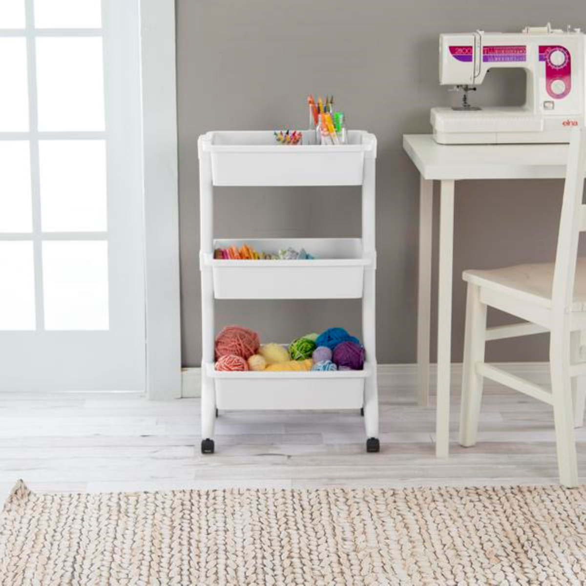 slide 3 of 3, Sterilite 3-Tier Utility Cart, 1 ct
