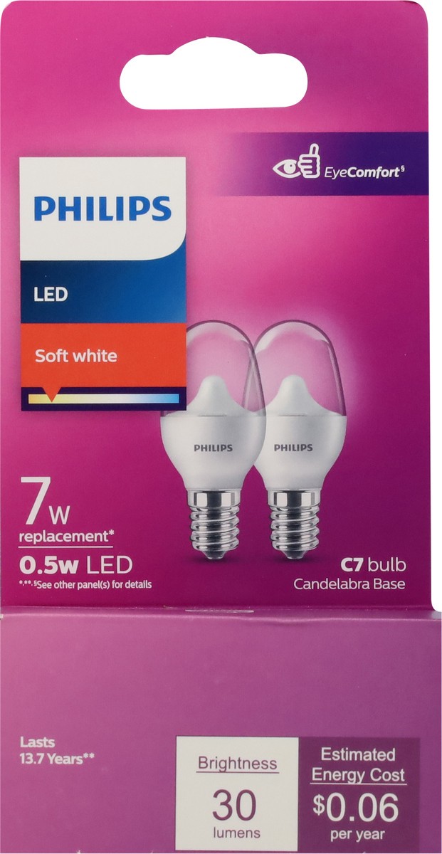 slide 6 of 9, Philips 0.5 Watts Soft White LED Light Bulb 1 ea, 1 ct