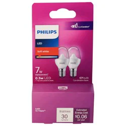 Philips 0.5 Watts Soft White LED Light Bulb - 1 ea