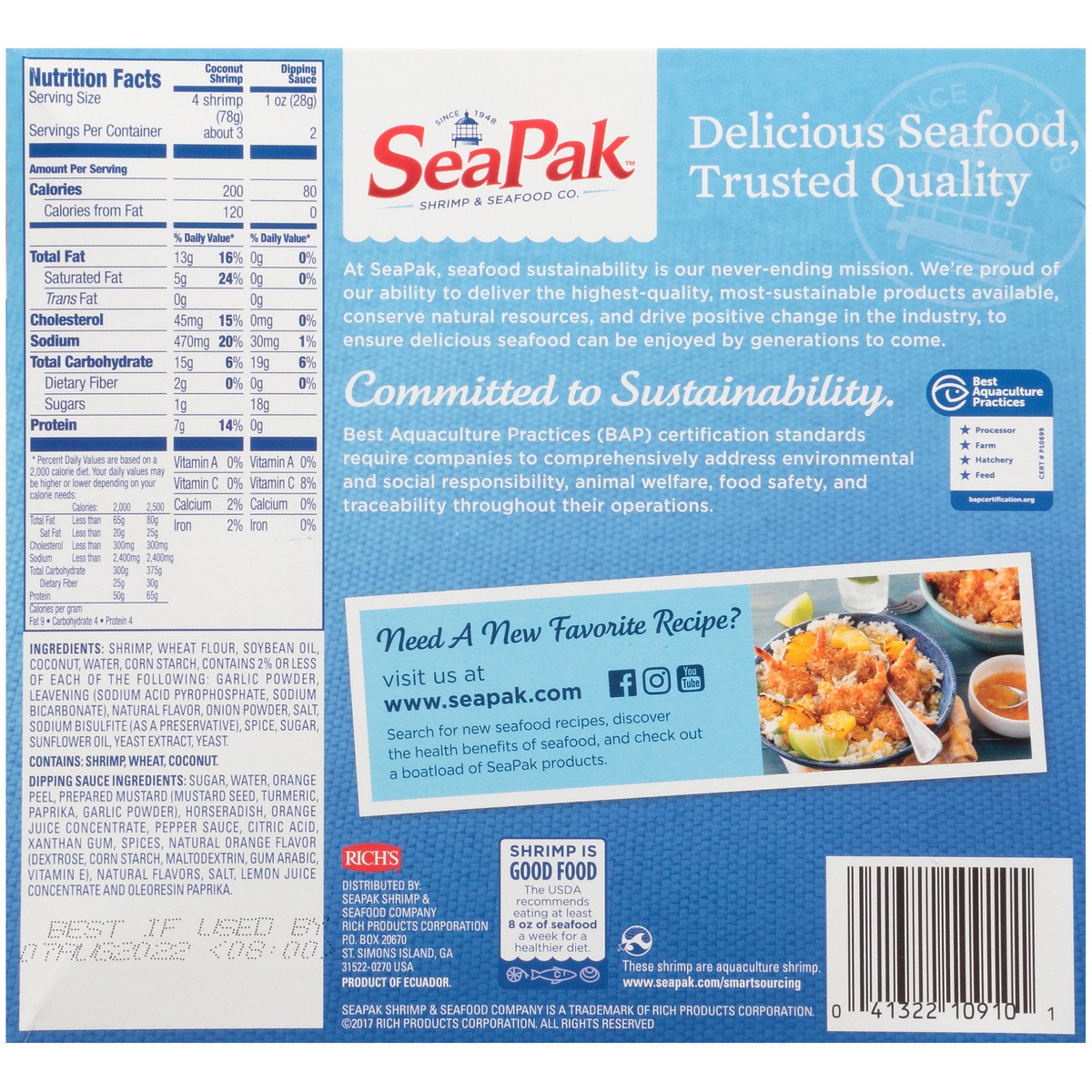 slide 3 of 9, SeaPak Coconut Shrimp Includes Orange Marmalade Sauce 10 oz, 10 oz