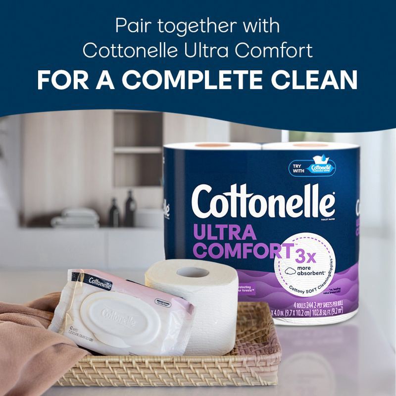 slide 2 of 8, Cottonelle Fragrance Free Flushable Wipes - 4pk/42ct, 4 ct, 42 ct