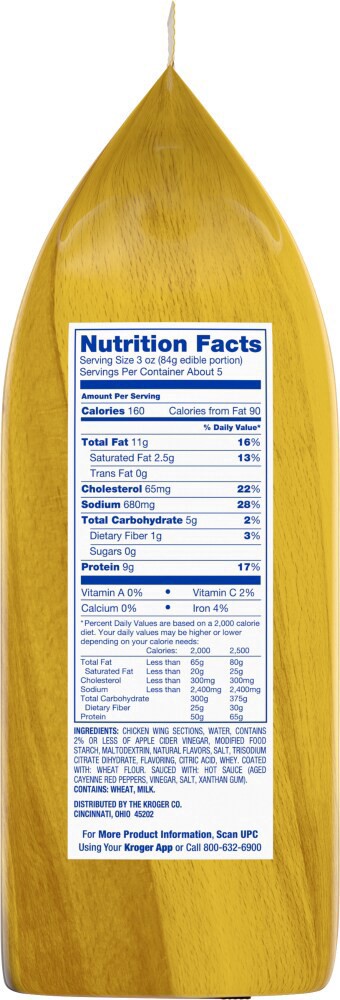 slide 4 of 5, Kroger Buffalo Style Chicken Wings, 22 oz