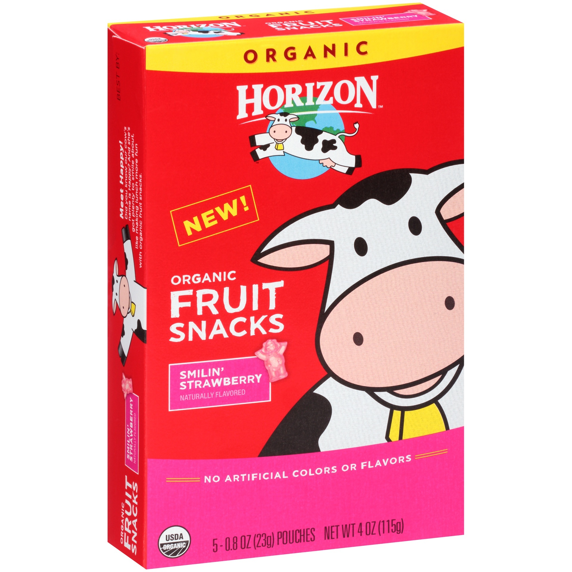 slide 1 of 1, Horizon Organic Smilin' Strawberry Fruit Snacks, 5 ct; 0.8 oz