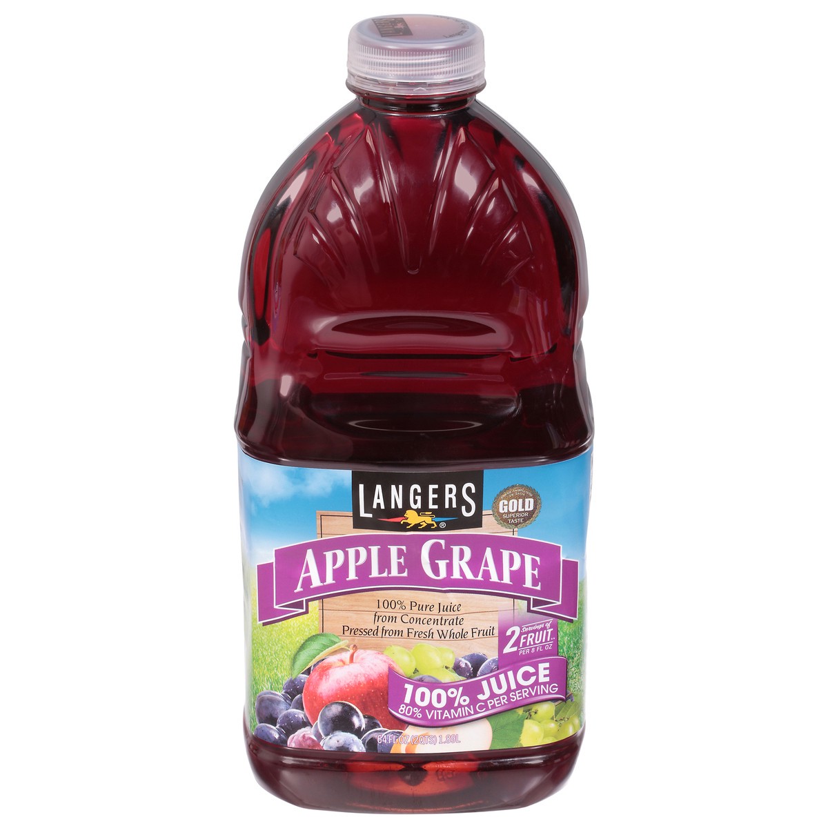 slide 1 of 1, Langers Apple Grape 100% Juice - 64 fl oz, 64 fl oz