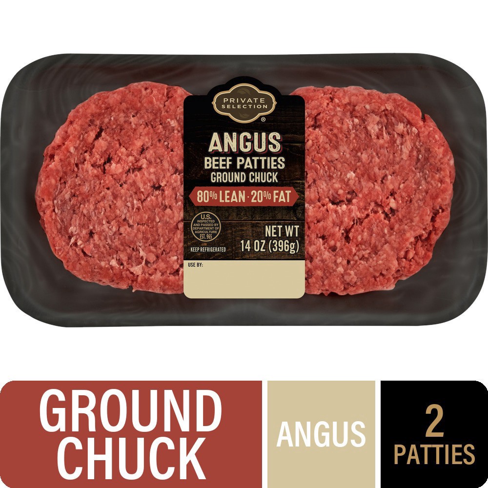 slide 2 of 4, Private Selection Angus Beef Chuck Patties, 14 oz