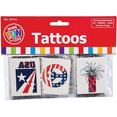 slide 1 of 1, Fun Express Patriotic Glitter Tattoos, 1 ct