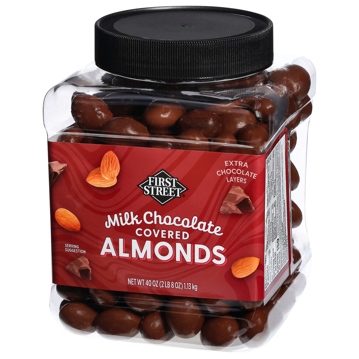 slide 7 of 13, First Street Choc Covered Almonds Jar, 40 oz