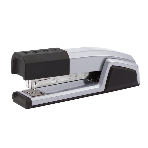 slide 1 of 10, BOSTITCH Office Epic Desktop Stapler With Built-In Remover, 2-1/16'', Silver, 1 ct