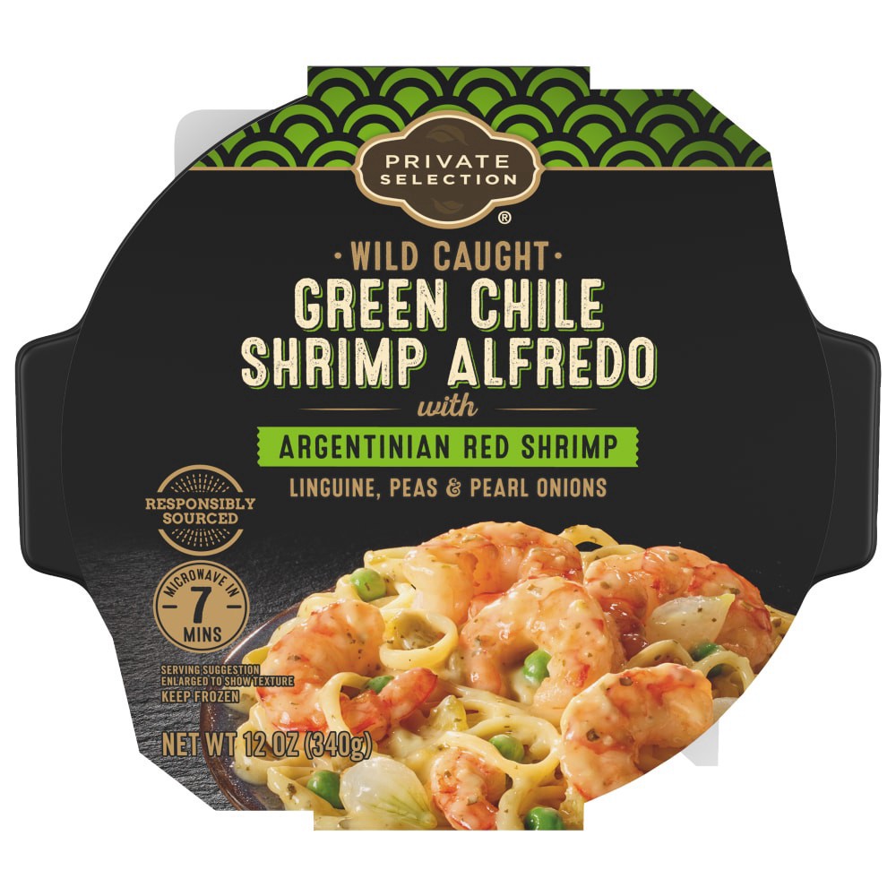 slide 1 of 2, Private Selection Wild Caught Green Chile Shrimp Alfredo, 12 oz