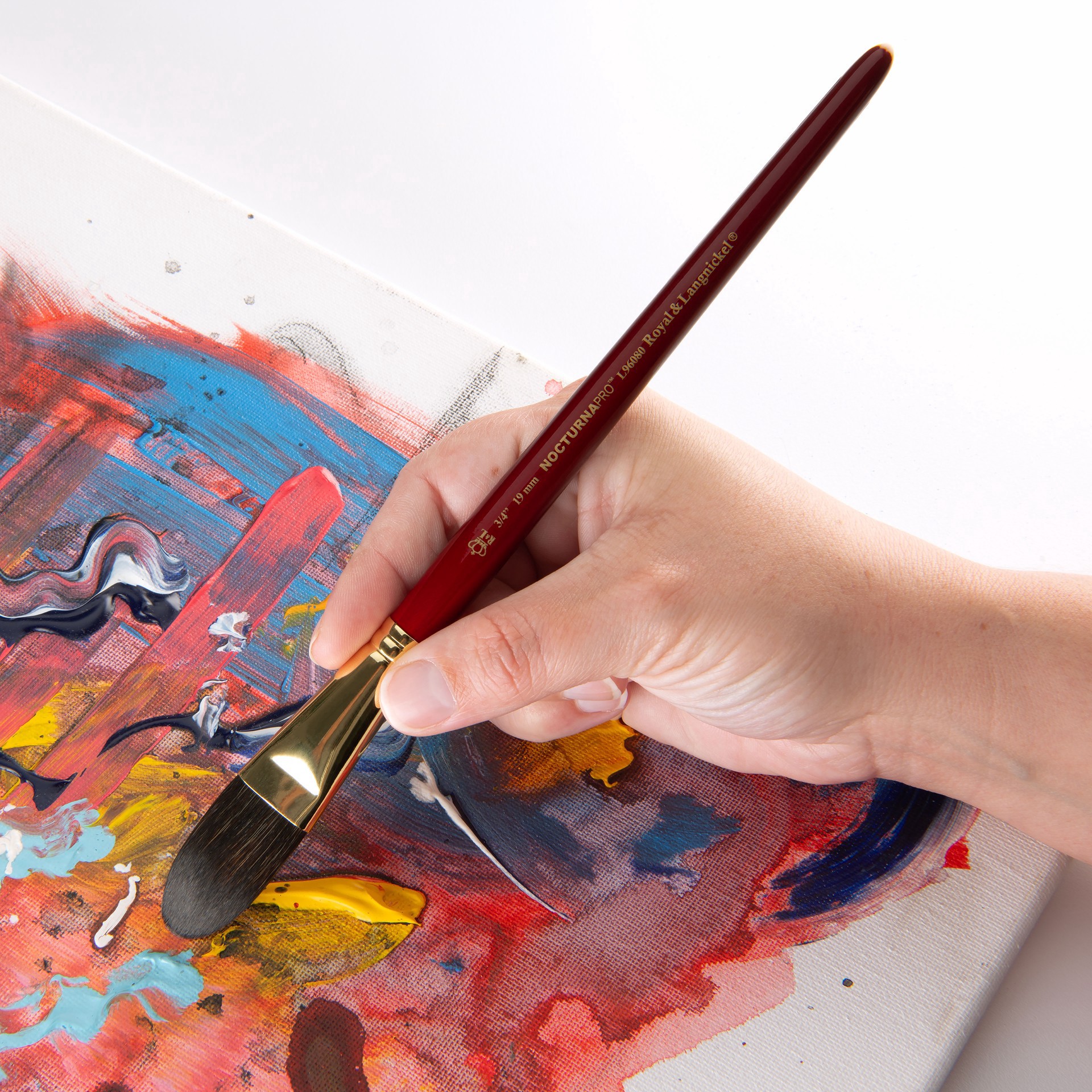 slide 2 of 3, Royal & Langnickel Nocturna Pro Oval Wash Brush, 3/4", 3/4 in