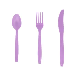 Meijer Lilac Plastic Cutlery, 18 Count