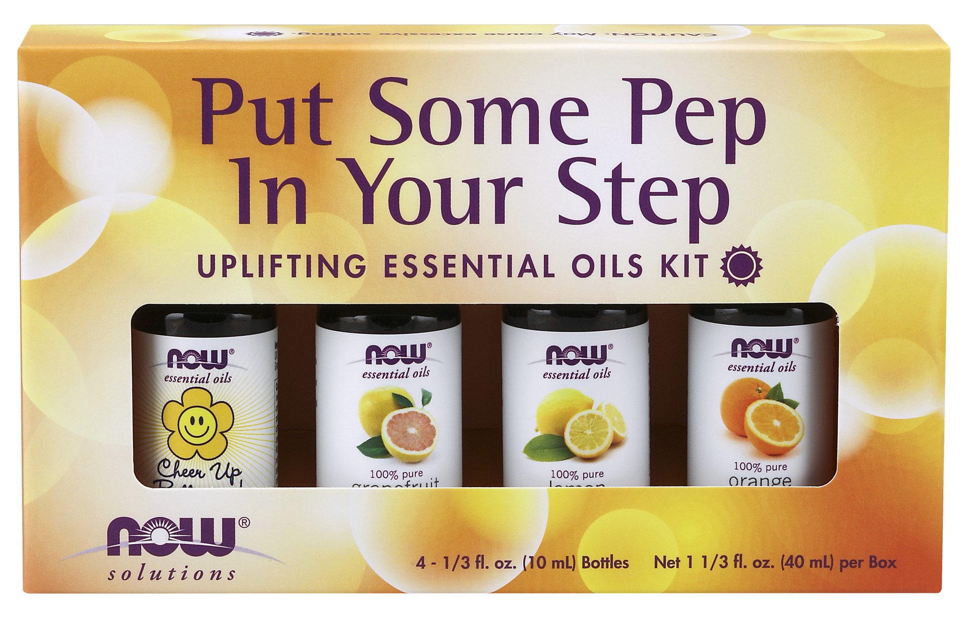 slide 1 of 2, NOW Put Some Pep in Your Step Essential Oils Kit, 4 ct; 1/3 fl oz