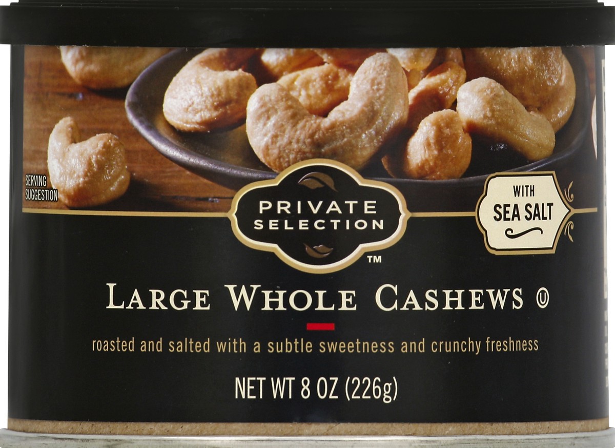 slide 1 of 5, Private Selection Large Whole Cashews With Sea Salt, 8 oz