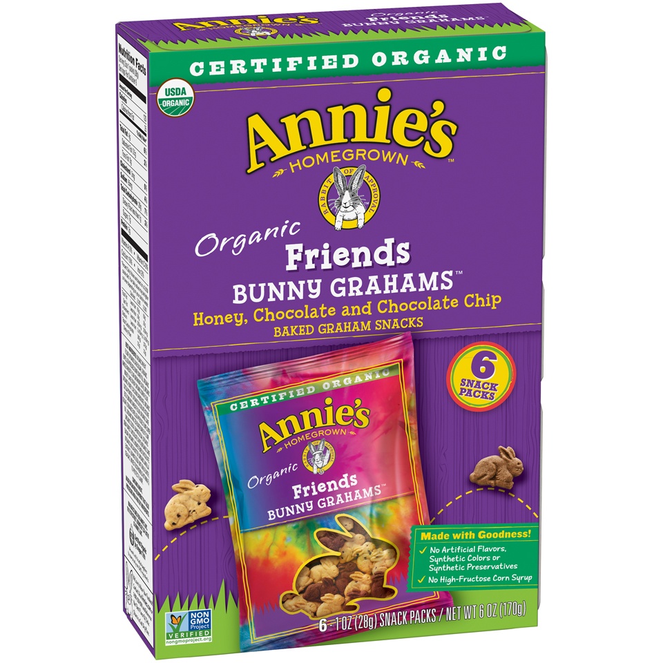 slide 1 of 1, Annie's Friends Bunny Grahams Snack Packs, 6 ct; 1 oz